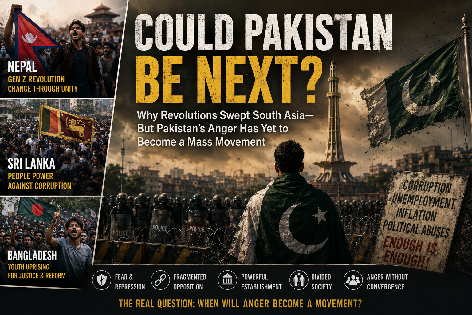 Could Pakistan Be Next? Why Revolutions Swept South Asia—But Pakistan’s Anger Has Yet to Become a Mass Movement